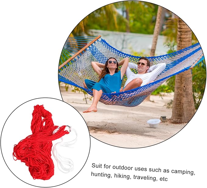 Sosoport Nylon Rope Hammock Chair Camping Mesh Portable Hammock Bed Camping Essentials Camping Gear