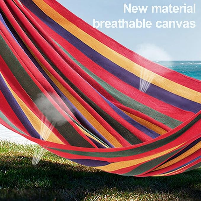 Folding Swing Hammock with Stand, Portable Outdoor Indoor Camping Hammock Chair with 450LBS Capacity, Heavy Duty Steel Frame Backyard Patio Garden Poolside Porch, Includes Carry Bag for Travel Red