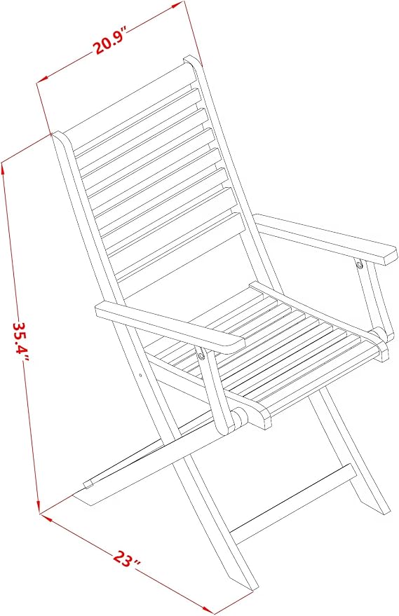 East West Furniture DEBS52CANA 5 Piece Outdoor Patio Dining Sets Includes a Rectangle Acacia Wood Table and 2 Folding Arm Chairs with 2 Side Chairs, 40x72 Inch, Natural Oil