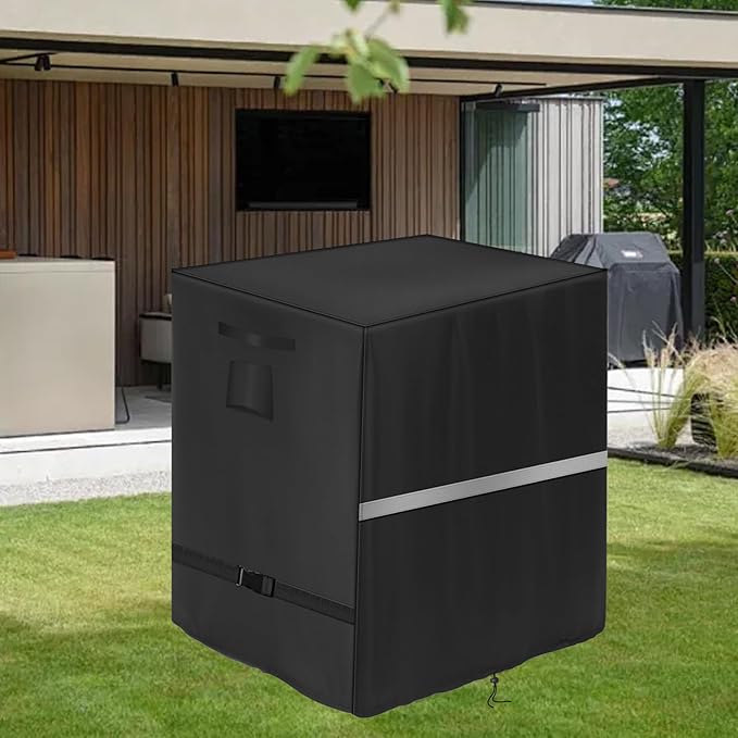 Deck Box Cover Heavy Duty Waterproof Deck Box with Handle, Outdoor Large Storag Cover Patio Rectangular Bench Covers (23 x 18 x 21inch)