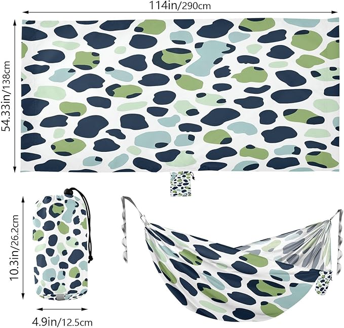 Hammocks for Outside Leopard Print Camping Hammock Portable Hammocks with Tree Straps and Carry Bag Camping Accessories for Hiking Beach Outdoor