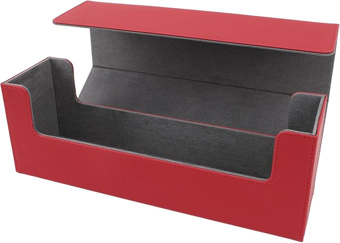 RiToEasysports Card Storage Box, PU Leather Magnetic Closure Large Capacity Deck Box with Felt Lining Elegant Design for Collectors Players and Gift Giving