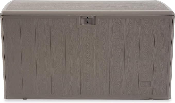 Plastic Development Group Outdoor Storage Deck Box, Soft Closure, 130 Gallon, Driftwood