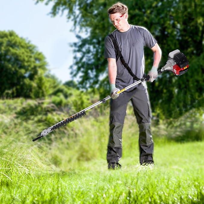 Gas String Trimmer, 52Cc 2 Stroke Gas Powered Weed Eater Brush Cutter Grass Wacker for Shrub Harvesting and Cleaning Weed Harvesting Reed Harvesting Landscaping, 1700W 6500-8500Rpm