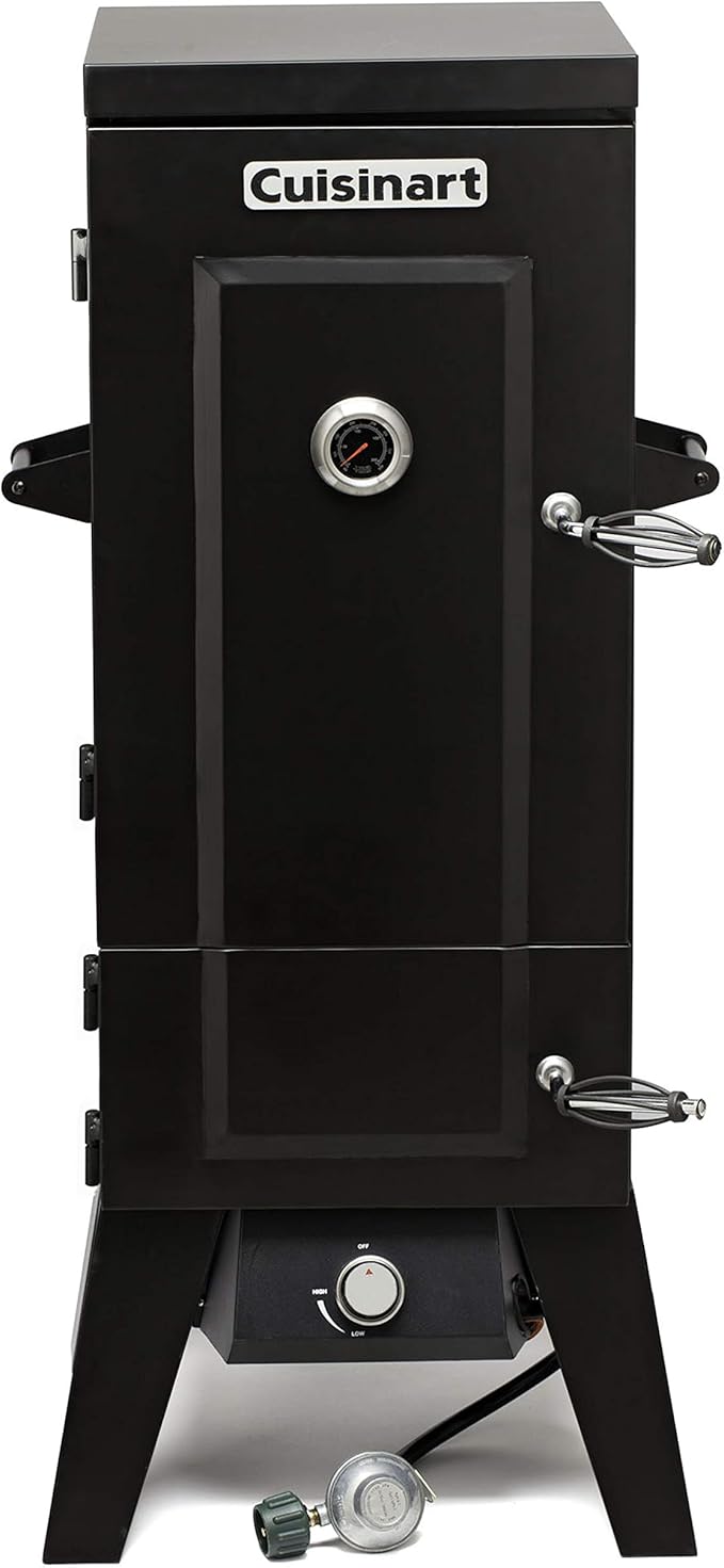 Cuisinart 36” Vertical Propane Smoker, 4 Removable Racks, Spacious BBQ Smoker with Wood and Water Trays, 15,000 BTU Heat for Smoked Meat, Brisket, Jerky, Fish, Perfect for Tailgates, Backyard, Camping