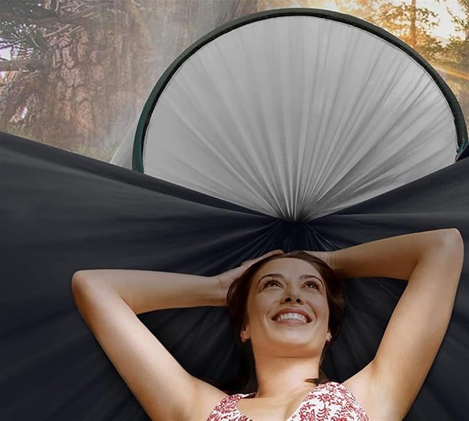 Hammock 290x140 Cm Camping Hammock Tent with Mosquito Net and Sunshade, for 2 Person, Lightweight Hanging Hammocks Hamock Outside