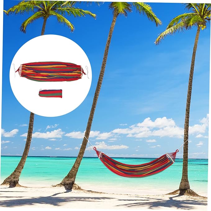 LIOOBO 150kg Portable Rollover Canvas Hammock for Camping Hiking Travel Garden Beach