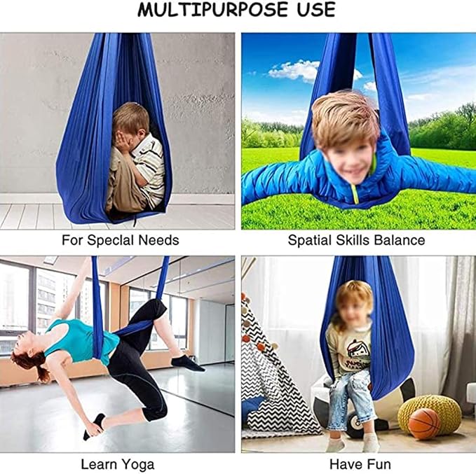 Indoor Kids Therapy Swing for Children Portable Cuddle Hammock Up to 440lbs for Autism ADHD ADD Sensory Integration Chairtoy (Color : Pink, Size : 100 x 280 cm)