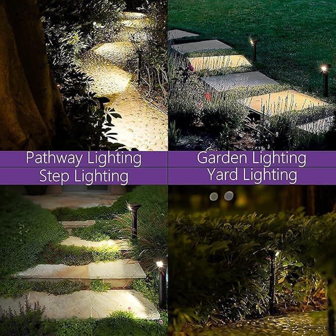 AURAXY Solar Outdoor Lights with Motion Sensor – Waterproof LED Pathway Lights for Yard, Garden, Walkway, Driveway – Auto On/Off, Easy Installation (8 Pack)