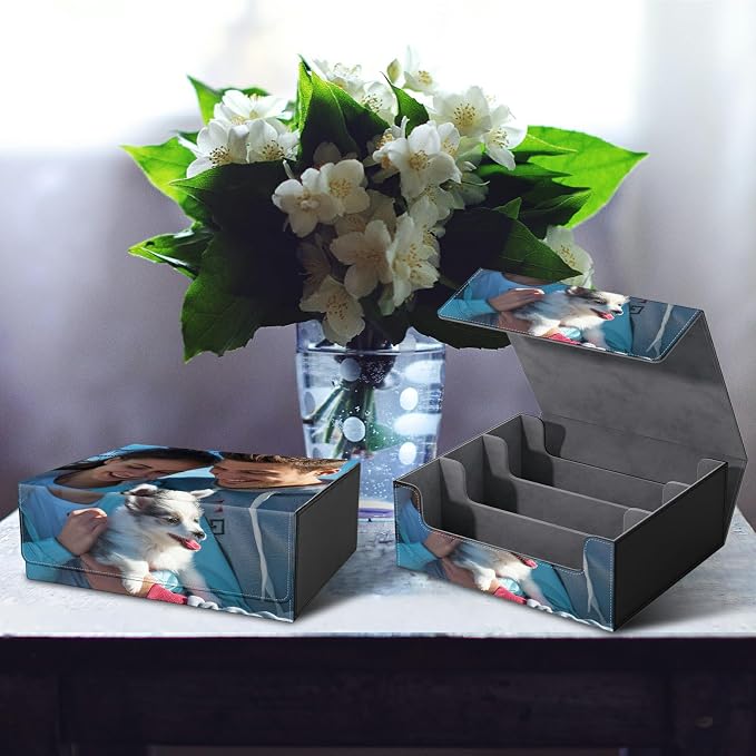 Large Card Deck Box for MTG, Fits 1200+ Sleeved Cards, PU Leather Storage Case with Strong Magnetic Closure, Multiple Colors Available for TCG CCG Baseball Card Collections, Customized