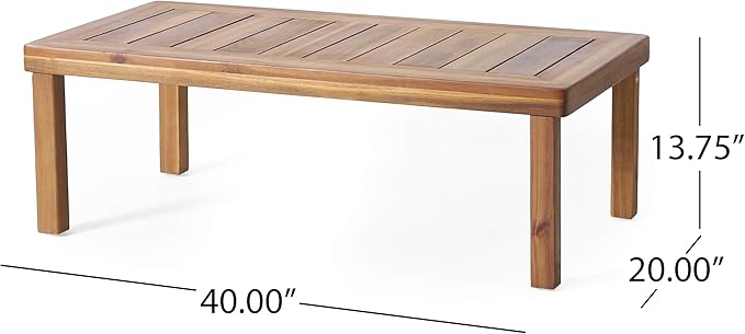 Christopher Knight Home Louver Chat Set, Teak + Cream