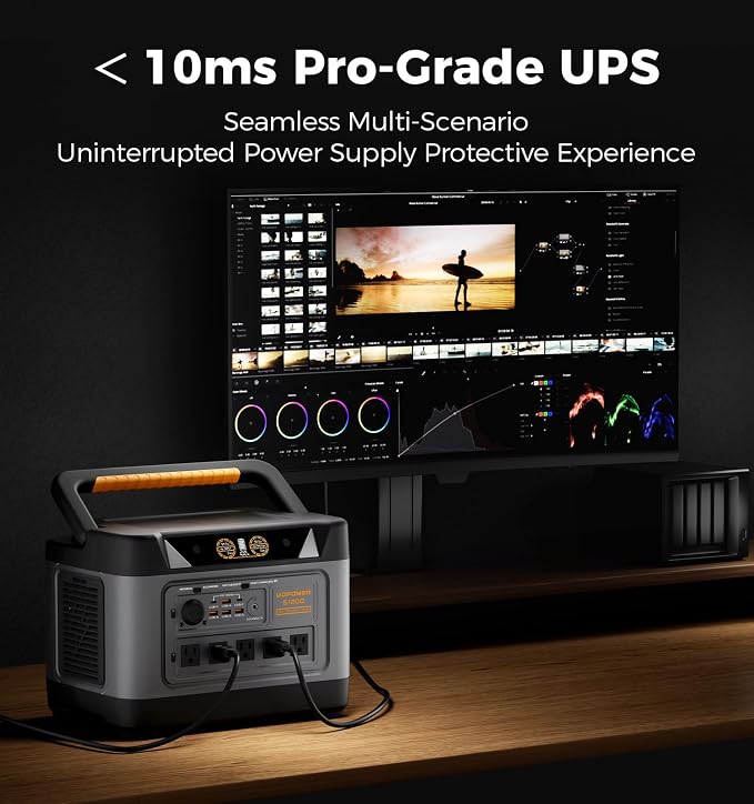 UDPOWER S1200 1190Wh Solar Generator Kit with 120W Panel, 1200W Power Station, for Home Backup RV Outdoor, Emergency Power Backup