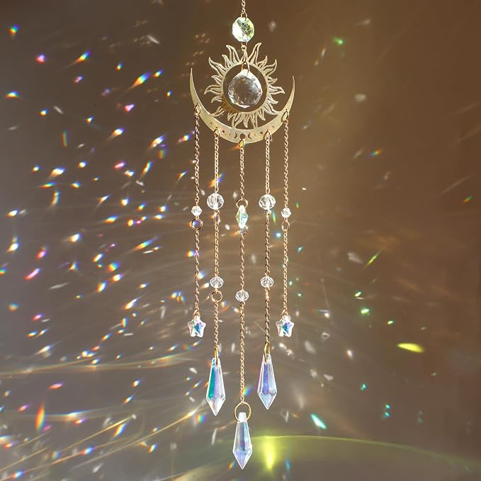 Crystal Suncatcher, Suncatchers for Windows Hanging Indoor Outdoor | Prism Rainbow Maker Home Garden Decor for Thanks Giving Valentines's and Mother's Day
