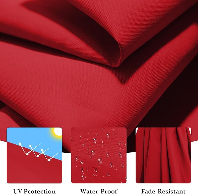 10FT Patio Umbrella, Outdoor Offset Cantilever Umbrella with Sturdy 8 Ribs and Reinforced Base, Easy Tilt Adjustment for Backyard Pool Garden,Red