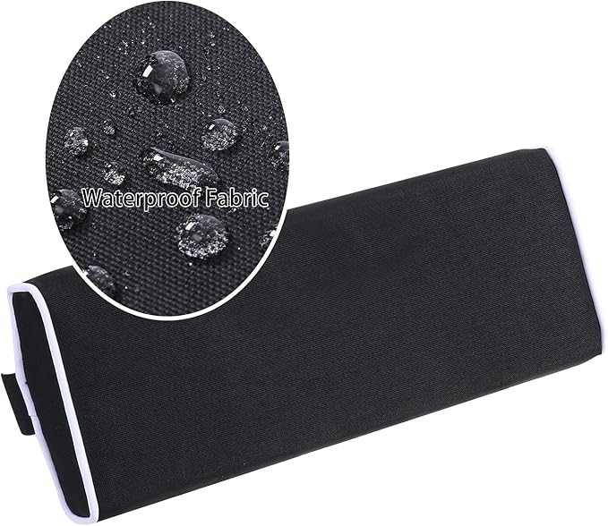 Enipate Outdoor Chaise Lounge Head Pillow, Pack of 2 Water Resistant Headrest Pillows with Elastic Band for Pool Patio Chairs