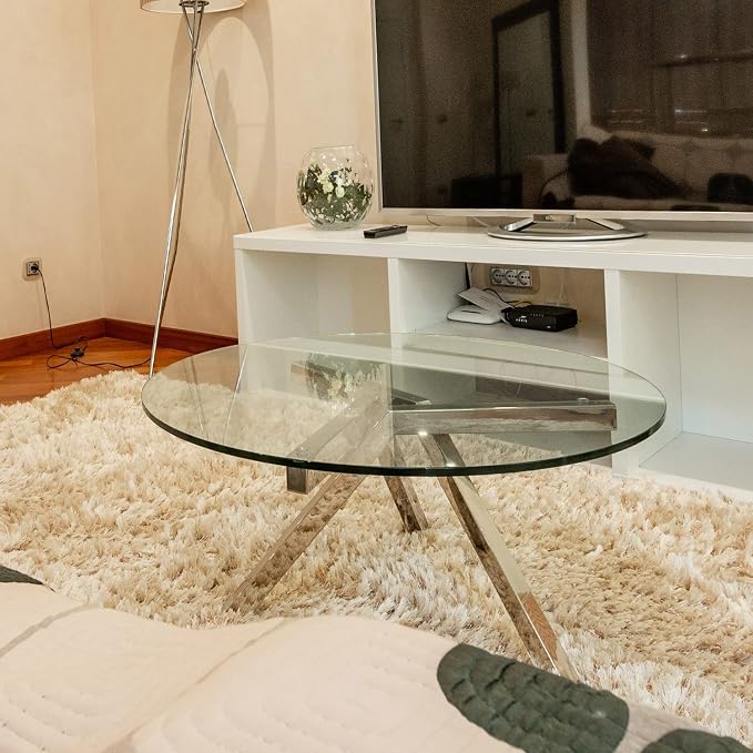 Round Clear Tempered Glass Table Top 40 Inch with 1/4 Inch Thick Flat Polished Edge Ideal for Tables Desks Workspaces and Outdoor Furniture by Fab Glass and Mirror