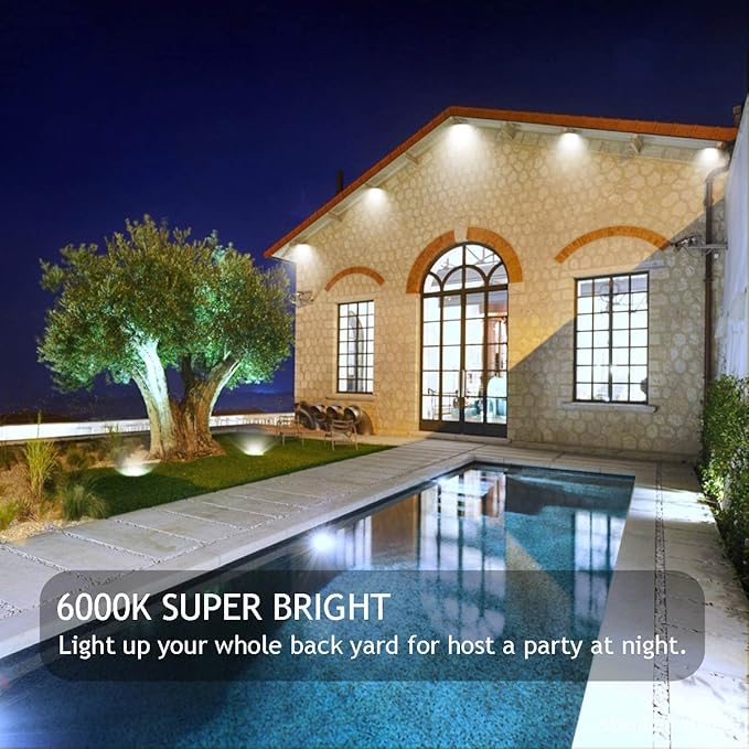 12V AC/DC LED Flood Light, 10W Mini IP65 Waterproof Outdoor Security Light, 900LM, 6000K Daylight White, 80W Halogen Bulb Equivalent