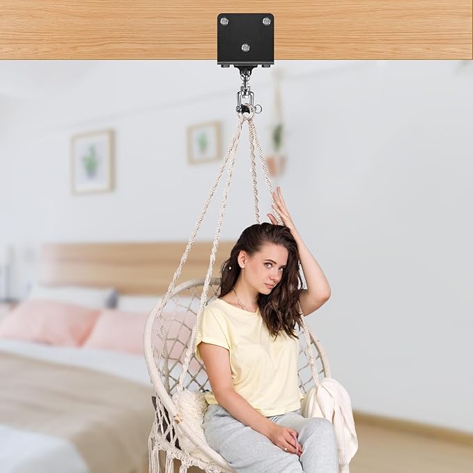 BeneLabel Heavy Duty Swing Hangers & Punching Bag Hanger - 1500 LB Capacity, 360° Rotation, Stainless Steel - Ideal for Hammocks, Yoga Swings, Boxing Bags
