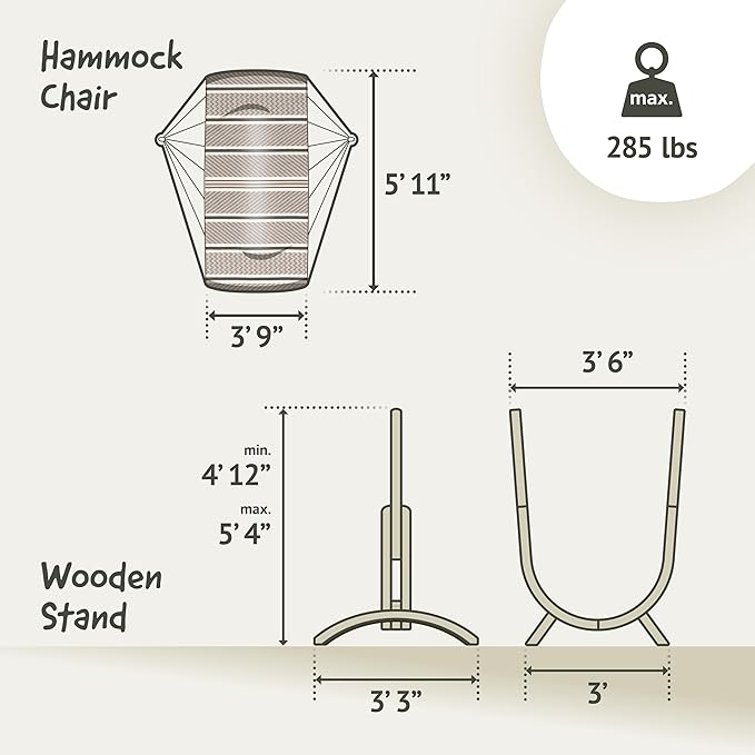 LA SIESTA - Udine Outdoor Hammock - Handmade Organic Cotton - Tear-Resistant - FSC Certified Eucalyptus Wooden Stand - Zebra