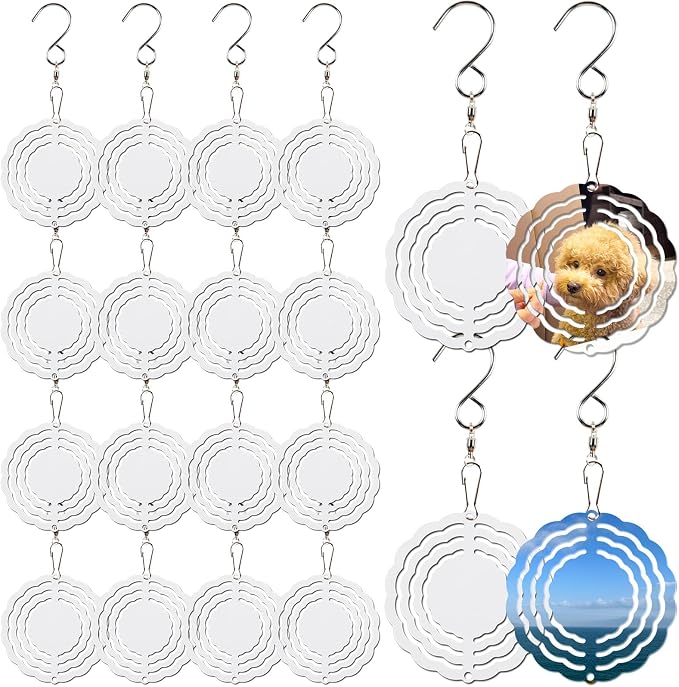 Sublimation Wind Spinner Blanks Bulk Aluminum Metal Blanks Product Outdoor Garden Decoration for Heat Press Transfer DIY Gift (20, 3 INCH)