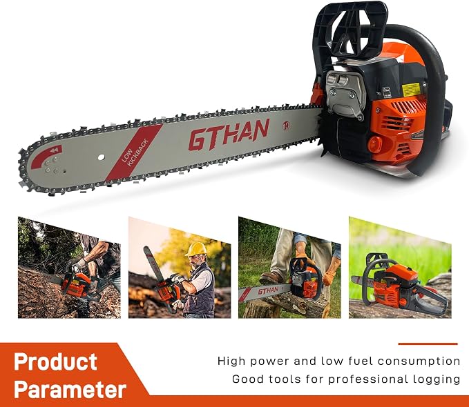 Gas Chainsaw 20 Inch 60cc Chain Saw Gas Powered 2-Cycle Handed Petrol Gasoline for Cutting Wood Outdoor Garden Farm Use