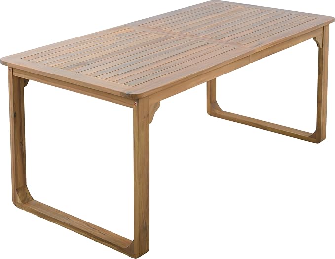 Christopher Knight Home Samma Acacia Wood Outdoor Dining Set for 4, Patio Dining Table Set for 4, Outdoor Dining Table and Sled Base, Dining Chairs with Cushion + Wicker Backrest, Teak+Brown+Cream