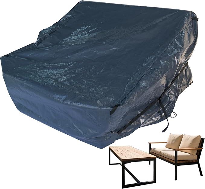 Patio Furniture Set Covers Waterproof, Outdoor Table and Chairs Cover,Couch Covers for Cectional Sofa,Heavy Duty,UV-Resistant,Rectangular,74"×47"×28"
