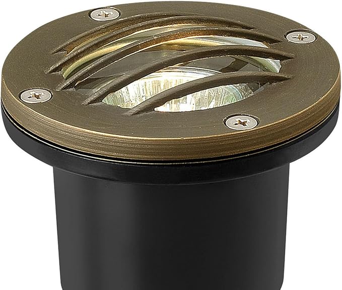 Hinkley Hardy Island Grill Top 12V Low Voltage Well Light, Cast Brass, Clear Glass, Includes Wiring Kit, Matte Bronze Finish