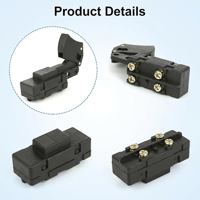 SW77 20A Amp Trigger Switch, Replaceable for Skil HD77, HD77M, HD5525, HD5550, HD5575, HD5657, HD5660, 5825, Compatible with Bosch B5610, 1658, 1677M, 1678A Chainsaw Switches