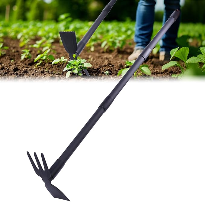 Weed Puller, Small Handheld Garden Weeding Hoe with 45.5" Long Handle, Multifunction Digging & Cultivating Weed Remover Tool for Garden, Lawn, Yard, Flower Bed, Patio & Small Farm