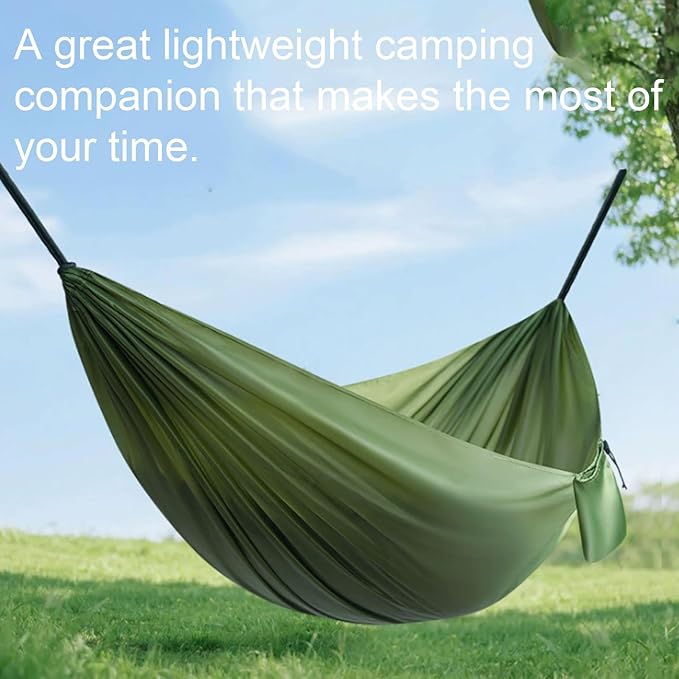 Polyester Hammock with Built-in Storage Pocket Large Space Lightweight Portable Outdoor Camping Hammock(Black)