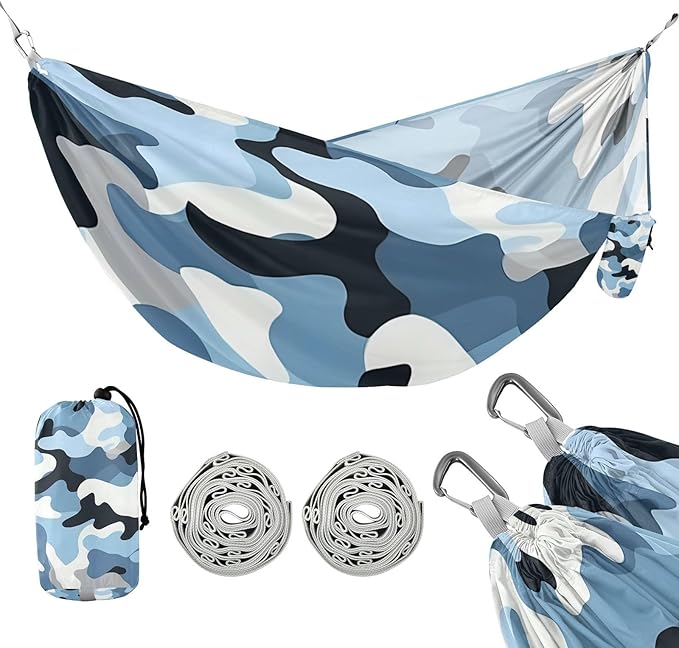 Camouflage Blue 330lb Capacity Outdoor Hammock with Hanging Rope Swing Hammock for Outside Beach Patio Garden amacas para patios con Base de adultos