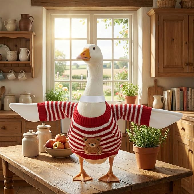 Porch Goose Wings, Poseable Porch Goose Arms Accessories for Outdoor Patio Yard Statue Decoration