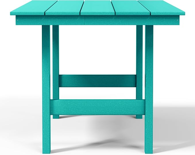 WestinTrends Ashore 6-Piece Outdoor HDPE Patio Dining Table Set with Bench, Turquoise