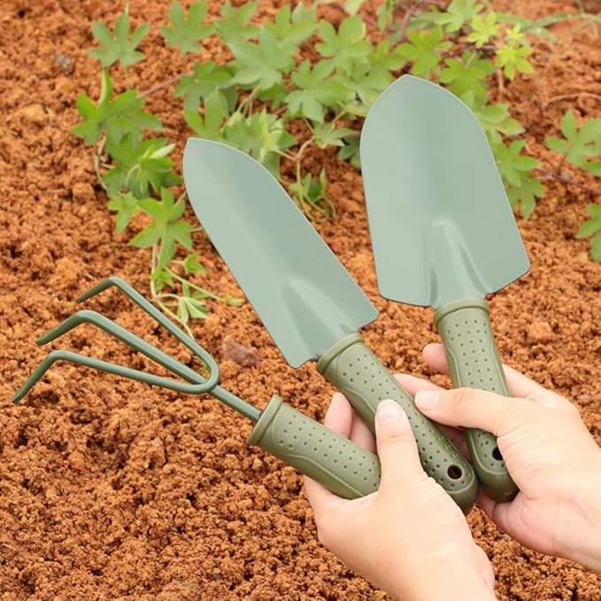 Garden Tool Set Hand Shovel Transplant Shovel Hand Rake with Non Slip Handle 3pcs