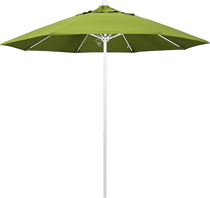 California Umbrella 9' Round Aluminum/Fiberglass Umbrella, Push Open,