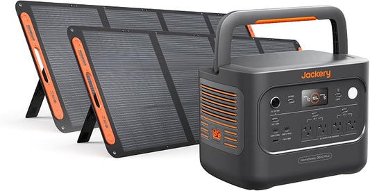 Jackery HomePower 2000 Plus v2 Portable Power Station with 2x 200W Solar Panels, 2200W AC Output, 2048Wh LFP Battery, Expandable to 12kWh, Essential Home Backup for Outages, Emergencies & RV