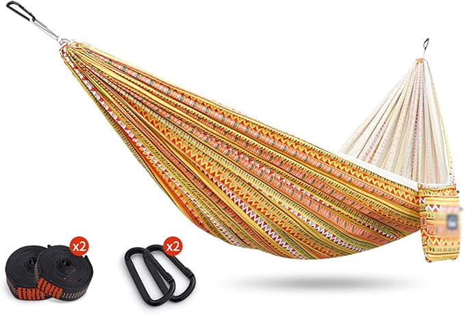 Camping Hammock, Camping Hammock Double & Single 260×140cm Portable Hammocks Lightweight Nylon Parachute Hammocks for Backpacking, Travel, Beach, Backyard, Patio, Hiking(#2)