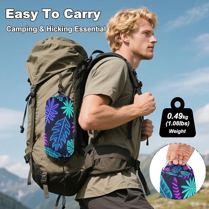 Colorful Fluorescent Neon Tropical Leaves 330lb Capacity Hammocks with Portabl Carry Bag Portable Hammock for Outside Patio Garden capas para la Lluvia