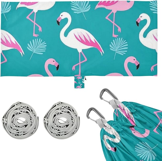 Elegant Animal Flamingo Peach Cyan 330lb Capacity Hammocks with Hanging Rope Cloth Hammock for Indoor Outdoor Patio soporte para hamacas para adultos