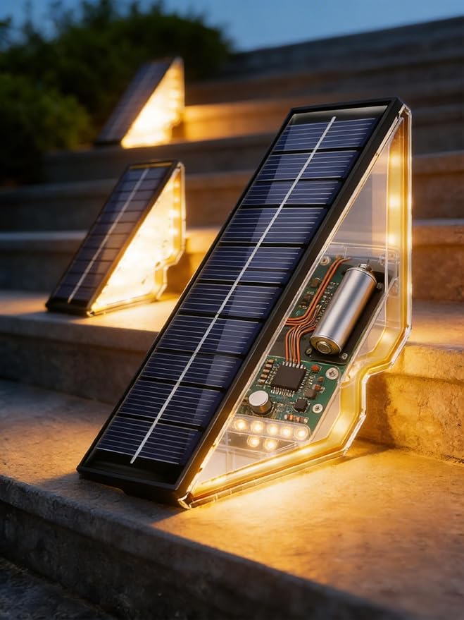 Solar Powered Step Lights for Outside Waterproof Led, Deck Outdoor Decor Stair Stairwell Lighting for Front Door, Patio, Back Porch, Ring Pathway (Warm White, 2pcs) (Warm White, 6pcs)