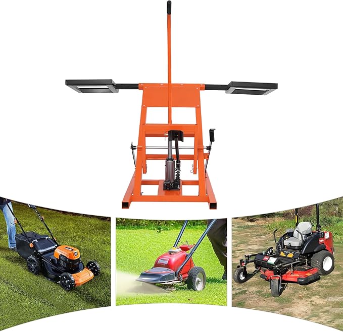 Lawn Mower Lift with Hydraulic Jack,500Lbs Zero Turn Mower Lift, Wheel Span Adjustable,Lawn Mower Jack with Hydraulic Foot Pedal,Lawn Mower Lift for Maintenance and Repair