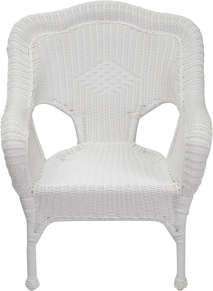 4-Piece White Wicker Outdoor Patio Conversation Set