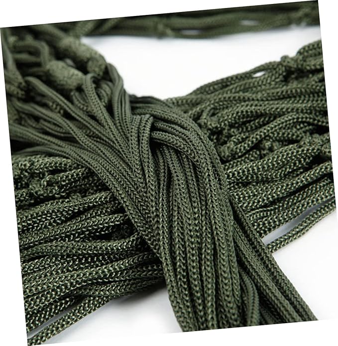 Outdoor Portable Nylon Hammock Mesh Swing Bed for Camping Hiking and Picnics Lightweight and Easy to Carry for Relaxation Green