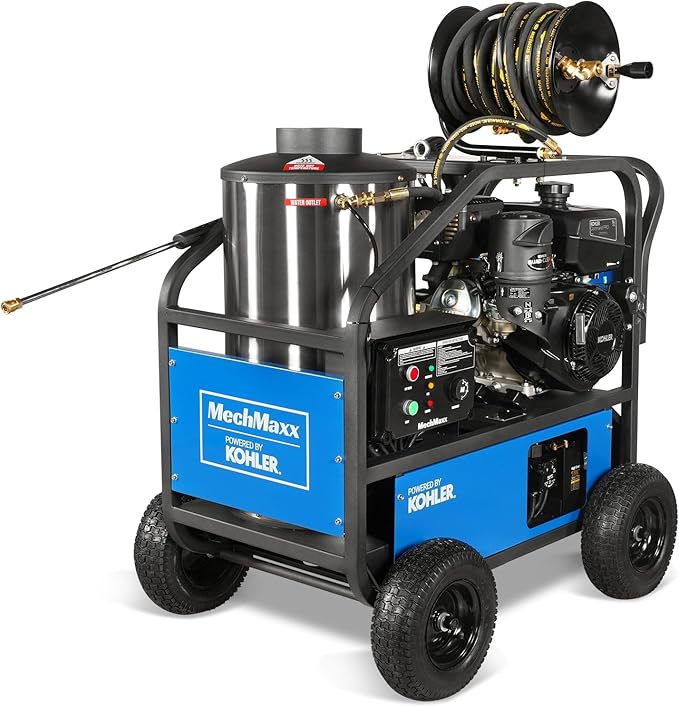 MechMaxx 4000 PSI 4 GPM Kohler E-Start Engine Hot Water Pressure Washer with Hose Reel, HPW40K