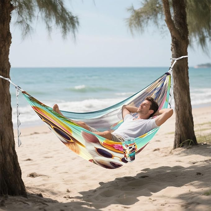 Hammocks for Outside Cute Pets Camping Hammock Portable Hammocks with Tree Straps and Carry Bag Camping Accessories for Hiking Beach Outdoor