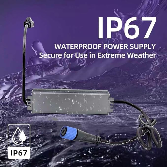 Waterproof Power Supply for Philips Hue Outdoor Lighting, 24V 60W Power Adapter, Compatible with Lily Spot, Lily XL, Calla Pathway, Impress Lights