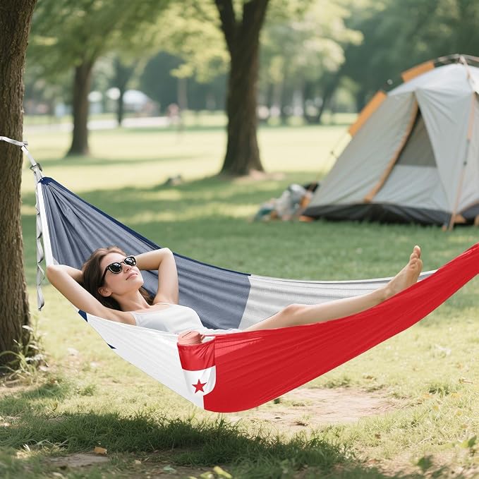 Flag of Panama Outdoor Hammock with Portabl Carry Bag Fabric Hammock for Outside Patio Garden