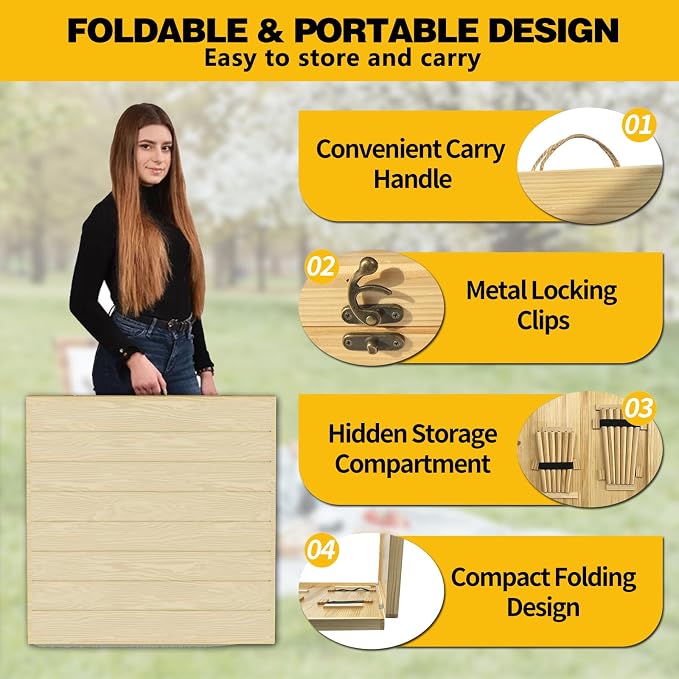 30x60 Inch Boho Low Picnic Wood Table - Foldable Design And And 2 Set Of Wood Table Leg For Sitting On The Floor Low Height Floor Picnic Table Encourage A Laid-back Vibe At Home Or In Nature