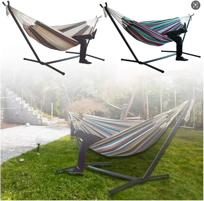 Hammock. Portable Camping Hammocks Hanging Sturdy Garden Comfortable Fabric Hammock Swing Bed .Hammocks for Outside(Coffee)